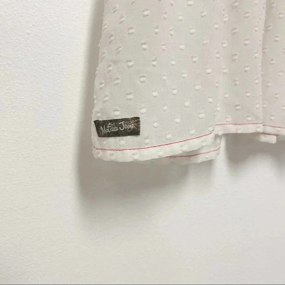 Matilda Jane Light the Way Blouse - EUC - Sheer Boho Peasant Top - Swiss Dot - Picture 7 of 9
